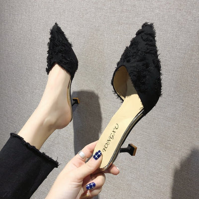 Pantuflas Stiletto de Gamuza Coreanas para Mujer - Image 2