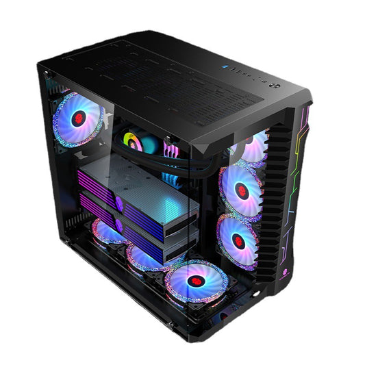 Gabinete Gamer de Cristal Templado con Refrigeración Líquida Forma Triangular