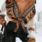 Camisa Blanca con Estampado Leopardo Barroco