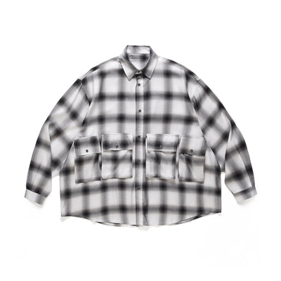 Camisa Cuadros Blanco y Negro Hombre Suelta - Estilo Casual Versátil