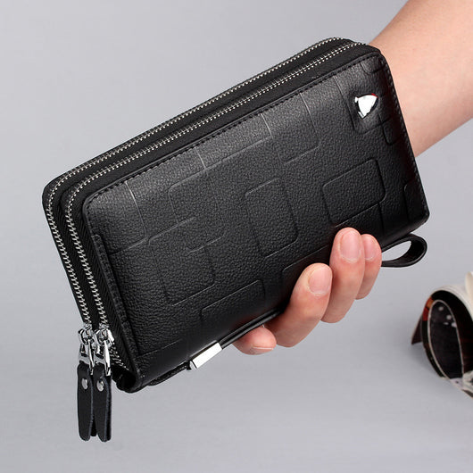 Billetera de Cuero Genuino para Hombre con Cierre de Cremallera Larga - Image 9