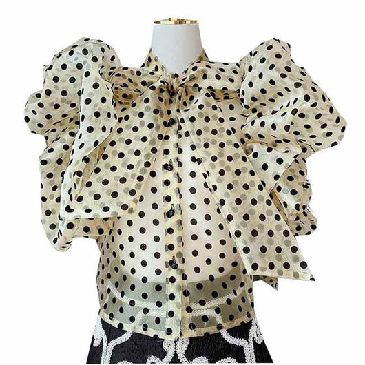 Blusa Suelta de Lunares para Mujer - Cardigan Chiffon Estilo Coreano Verano - Image 7