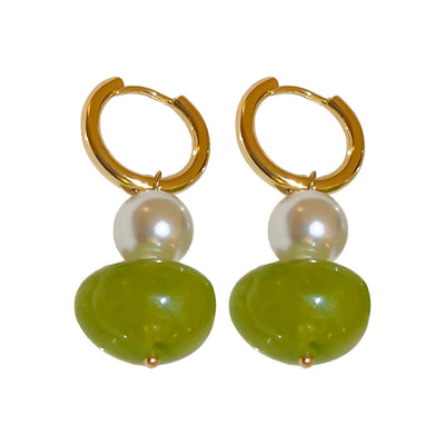 Aretes Geométricos Irregulares Retro Redondos - Image 5