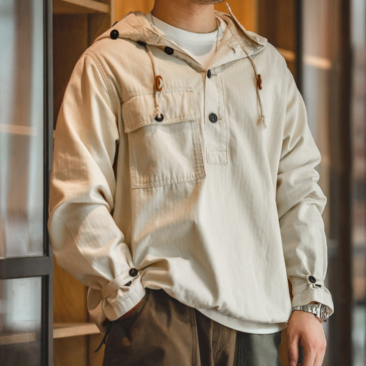 Sudadera Protectora con Patrón Espiga y Media Cremallera
