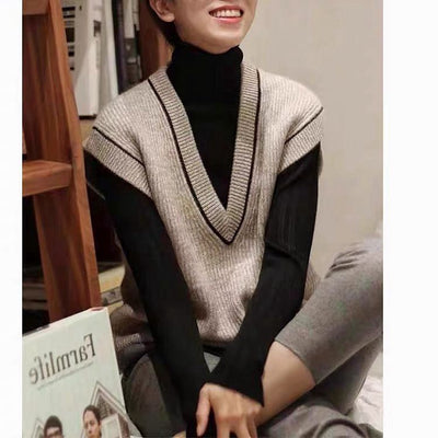 Chaleco de Lana Tejido Suelto Cuello en V - Diseño Versátil y Cómodo - Image 16