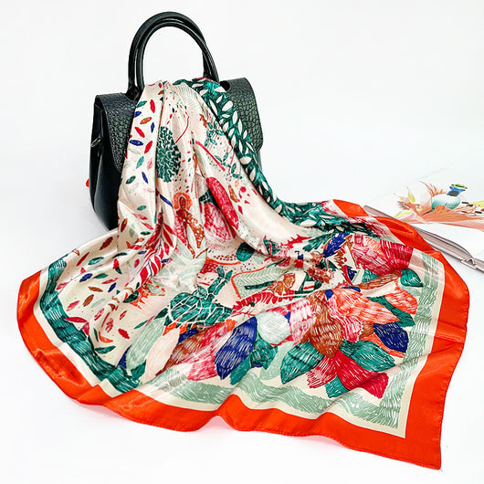 Pañuelo de Seda Estampado Europeo - Image 4