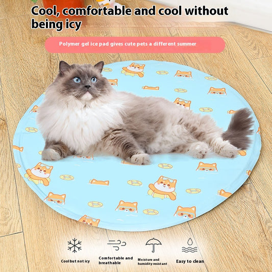 Tapete Refrigerante Gel Redondo para Mascotas - Almohadilla Refrescante Multifunción