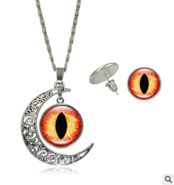 Conjunto de Joyería Ojo de Gema - Collar y Aretes Elegantes de Moda Europea - Image 3