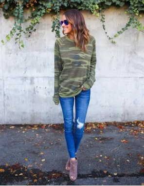 Chaqueta Suéter Camuflaje Manga Larga para Mujer - Image 4