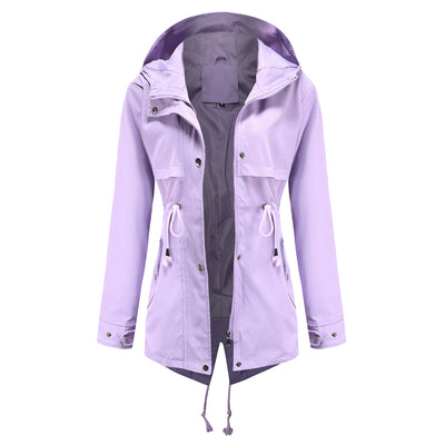 Chaqueta Cortavientos Impermeable con Capucha y Cintura Ajustable - Image 7