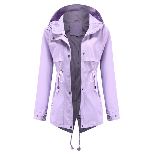 Chaqueta Cortavientos Impermeable con Capucha y Cintura Ajustable - Image 7