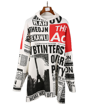 Suéter Tejido Mujer con Estampado de Letras - Corte Slim Talla Grande - Image 8