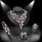 Conjunto de Accesorios Nupciales: Collar y Aretes de Cuatro Piezas