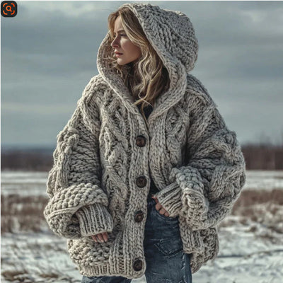 Cardigan Tejido para Mujer, Hipoalergénico, Antibolitas, Cuello Redondo, Ajuste Holgado y Largo - Image 6