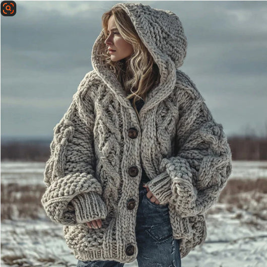 Cardigan Tejido para Mujer, Hipoalergénico, Antibolitas, Cuello Redondo, Ajuste Holgado y Largo - Image 6