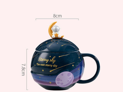 Taza Cerámica Creativa con Cuchara y Tapa Integrada - Image 17