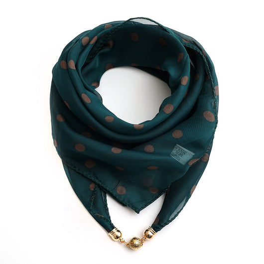 Pañuelo Floral Dorado de Gasa Ligera para Mujer - Image 10