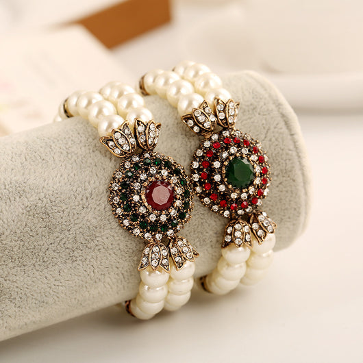 Pulsera de Perlas Finas Lujo