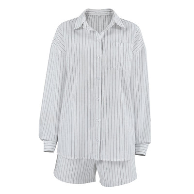 Camisa Manga Larga a Rayas Blancas - Dos Piezas Cómoda - Image 5