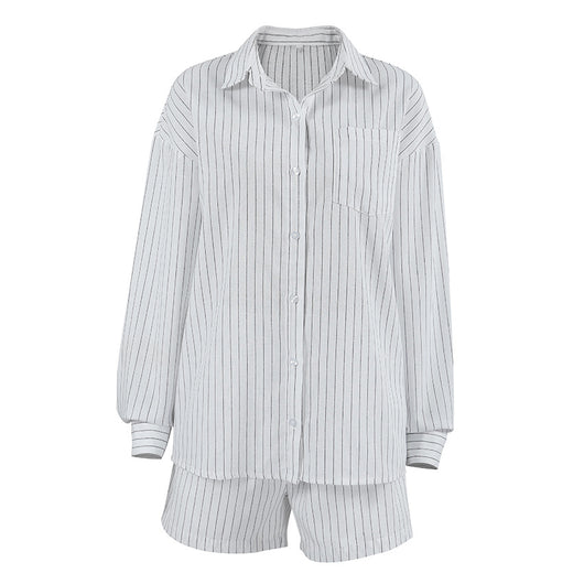 Camisa Manga Larga a Rayas Blancas - Dos Piezas Cómoda - Image 5