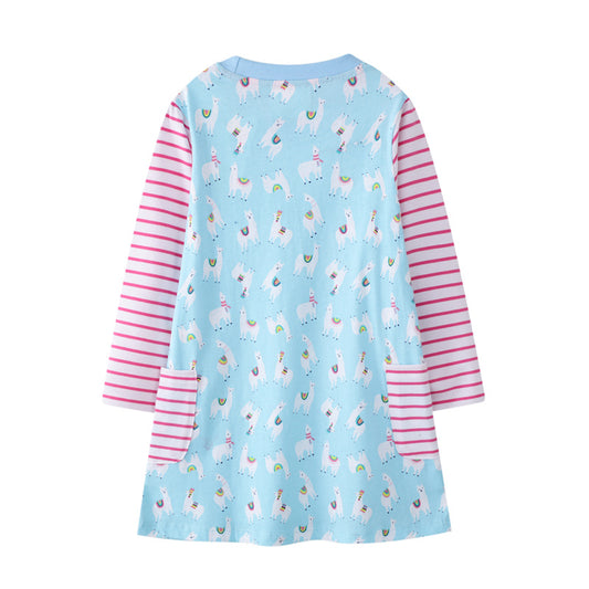 Vestido Infantil de Manga Larga con Diseños Animados - Image 2