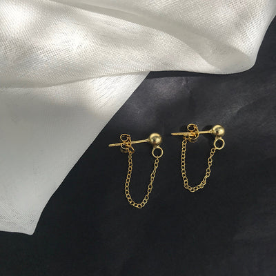 Aretes de Línea Femenina en Plata 925 - Image 2