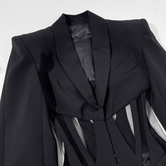 Blazer Ejecutivo con Cintura Ajustable de Malla - Image 2
