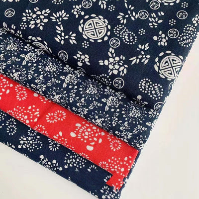 Tela de Lino Estampada Pueblo Buu Azul y Blanco - Image 8