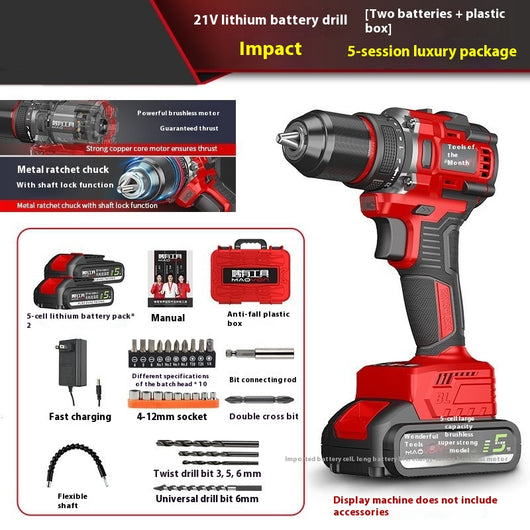 Taladro Percutor Inalámbrico Brushless con Batería de Litio - Image 5