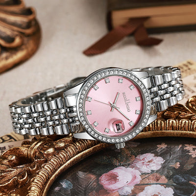Reloj de Calendario de Lujo Exclusivo para Mujer