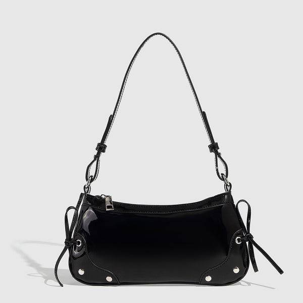 Bolso Bandolera Cuadrado Pequeño con Doble Moño - Diseño Minimalista Liso - Image 6