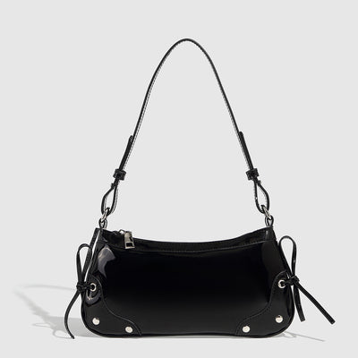 Bolso Bandolera Cuadrado Pequeño con Doble Moño - Diseño Minimalista Liso - Image 6
