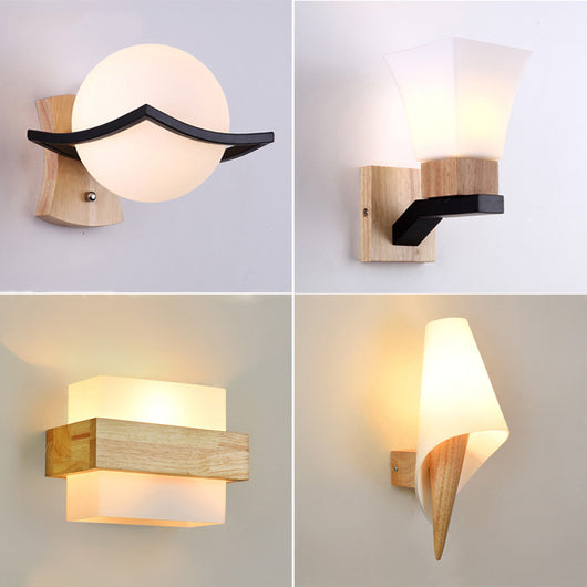 Lámpara de Madera Maciza con Diseño Contemporáneo