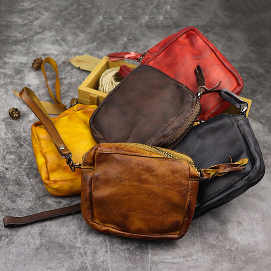 Bolso Portátil de Cuero Teñido Artesanal - Cartera Multifuncional para Mujer - Image 4