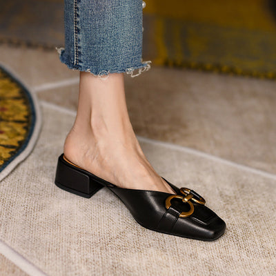Pantuflas Tipo Mocasín con Tacón Grueso y Detalle Horsebit para Mujer - Image 2