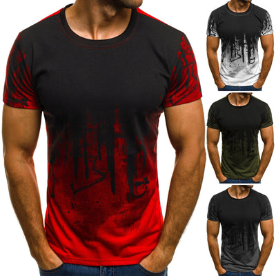 Playera de Compresión Fitness para Hombre - Degradado Negro y Rojo - Image 8