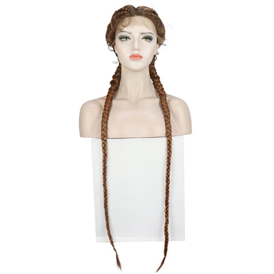 Peluca con Diadema de Dos Trenzas y Encaje Frontal - Image 9