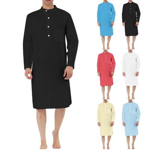 Bata Camisera Clásica con Bolsillos para Hombre