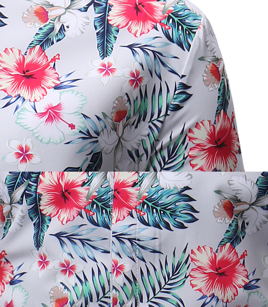 Camisa Floral Casual de Manga Corta para Hombre - Image 3