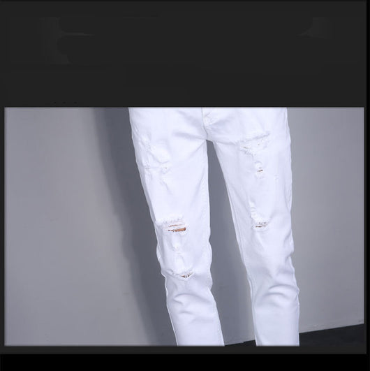 Jeans Slim Fit Elásticos Blancos para Jóvenes - Image 4
