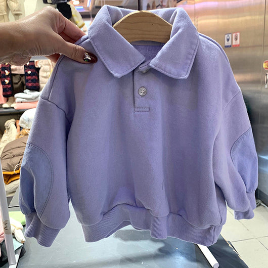 Suéter Infantil Casual con Solapa y Botones - Image 14