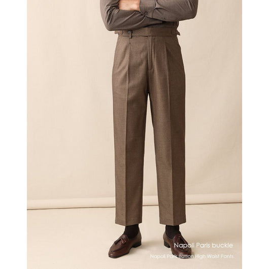 Pantalón de Vestir Cintura Alta Hombre Primavera Verano Corte Recto - Image 4