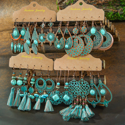 Aretes Geométricos Bohemios con Borlas Vintage para Mujer