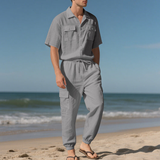 Conjunto de Trabajo Casual: Camisa Manga Corta y Pantalón - Image 22