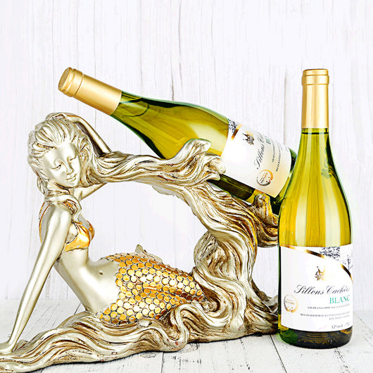 Soporte para Botellas de Vino Sirena de Resina Artesanal - Image 6