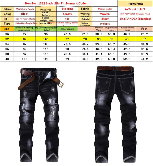 Pantalones Vaqueros Stretch Rotos con Detalles Bordados para Hombre - Image 6