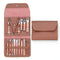 Estuche de Herramientas de Manicura en Cuero PU Oro Rosado Portátil