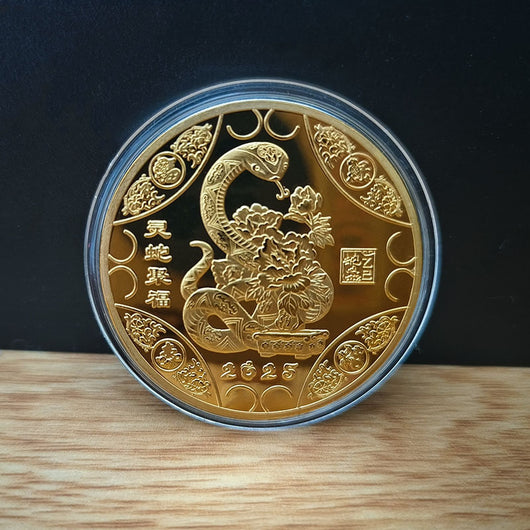 Medalla Conmemorativa Año de la Serpiente Chapada en Oro y Plata - Image 12