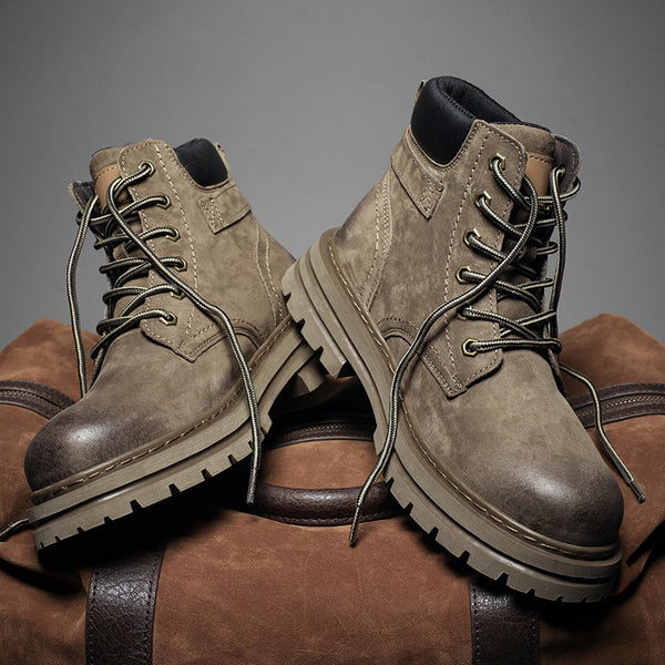 Botas Martin Hombre Estilo Británico Retro Otoño Invierno