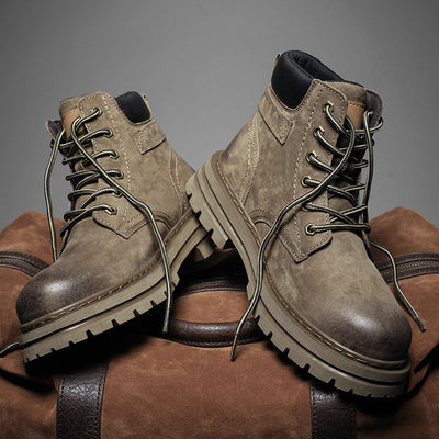 Botas Martin Hombre Estilo Británico Retro Otoño Invierno